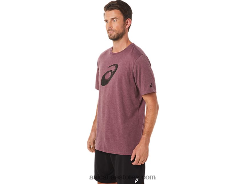 Asics هيذر المريخ العميق فرشاة الرسم قصيرة الأكمام المحملة 2N24DJ2078