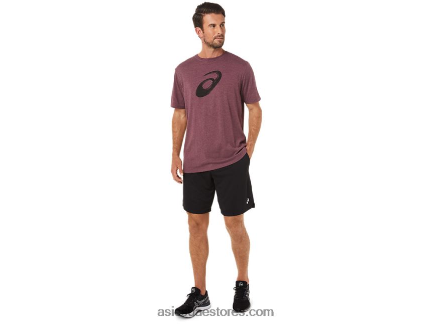 Asics هيذر المريخ العميق فرشاة الرسم قصيرة الأكمام المحملة 2N24DJ2078