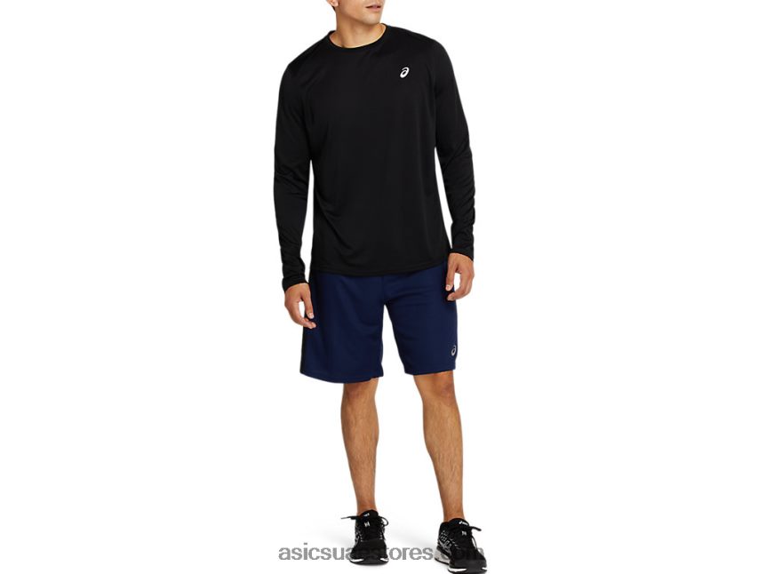 Asics أسود الأداء طويلة الأكمام أعلى الأساسية 2N24DJ2087