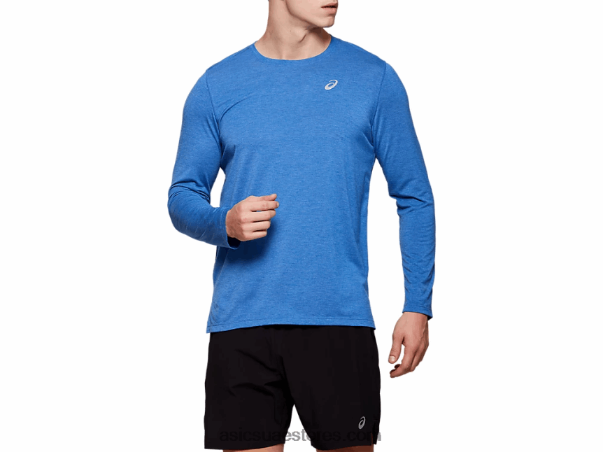 Asics هيذر الأزرق قميص دوراي بأكمام طويلة للرجال 2N24DJ2093