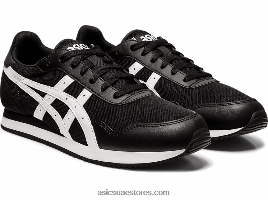 Asics أسود / أبيض عداء النمر 2N24DJ2107