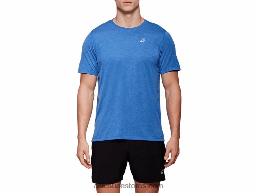 Asics هيذر الأزرق قميص دوراي للرجال بأكمام قصيرة 2N24DJ2121