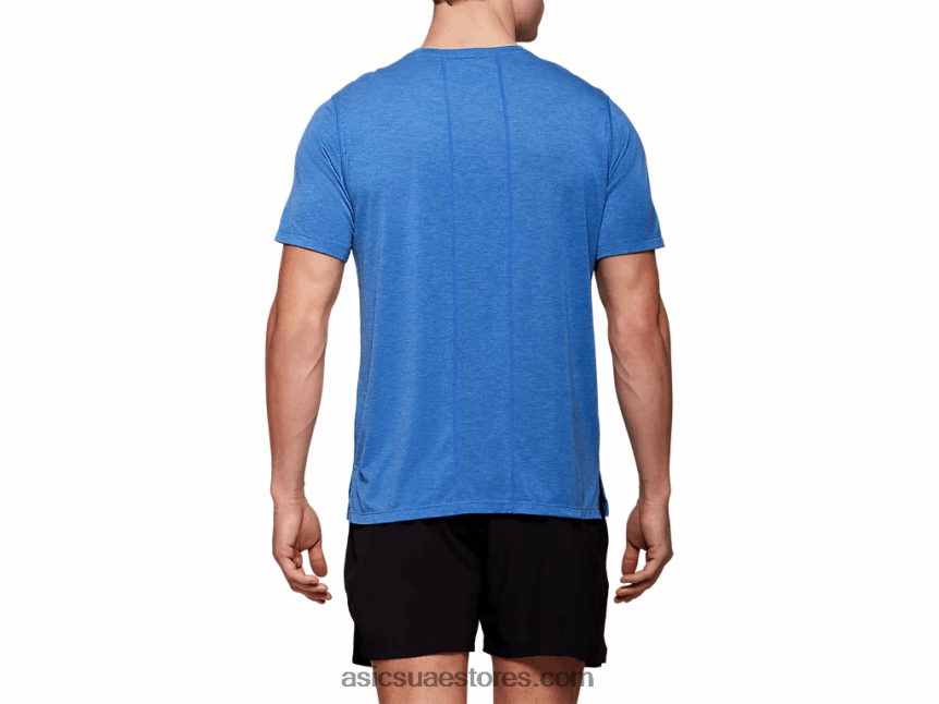 Asics هيذر الأزرق قميص دوراي للرجال بأكمام قصيرة 2N24DJ2121