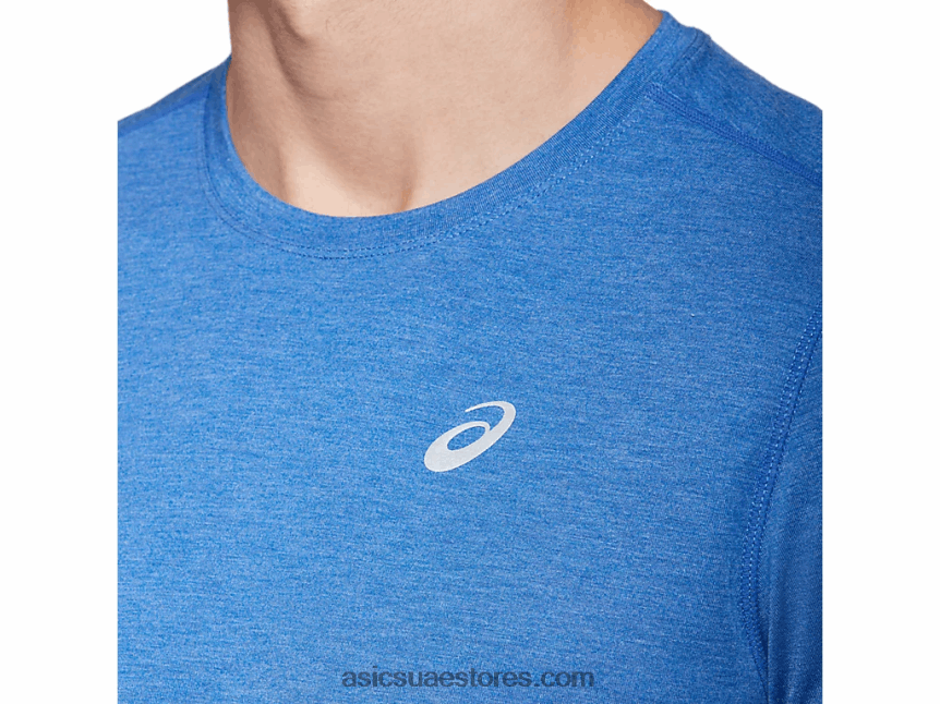 Asics هيذر الأزرق قميص دوراي للرجال بأكمام قصيرة 2N24DJ2121