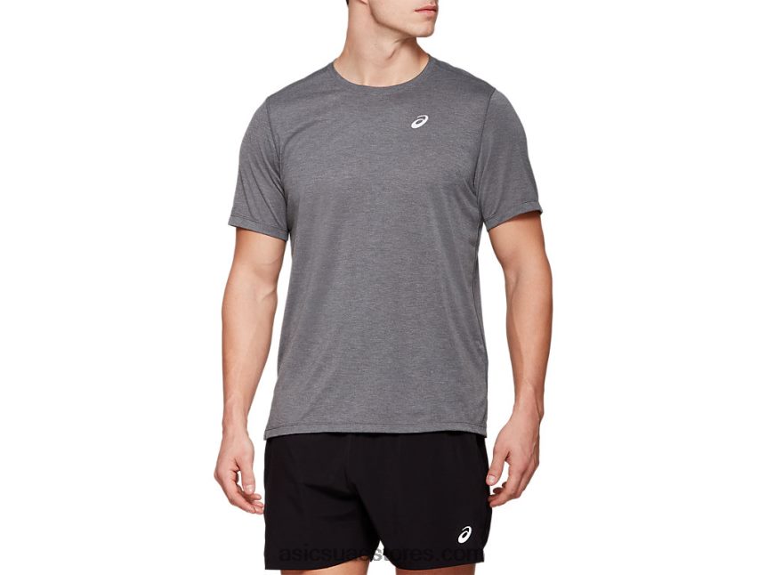 Asics هيذر رمادي غامق قميص دوراي للرجال بأكمام قصيرة 2N24DJ2122