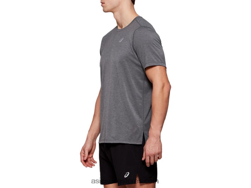 Asics هيذر رمادي غامق قميص دوراي للرجال بأكمام قصيرة 2N24DJ2122