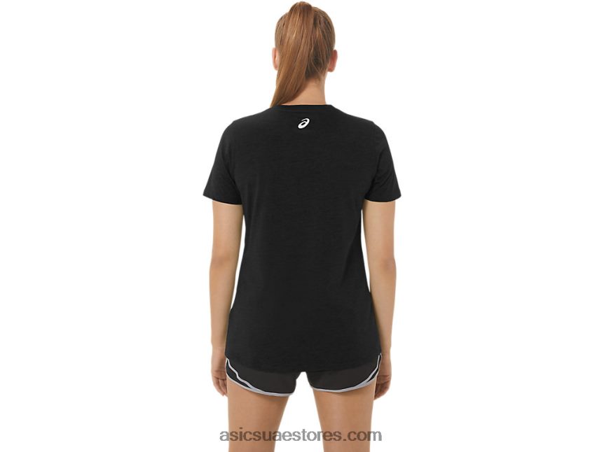 Asics أسود الأداء شعار المرأة عباد الشمس الخامس الرقبة 2N24DJ2191