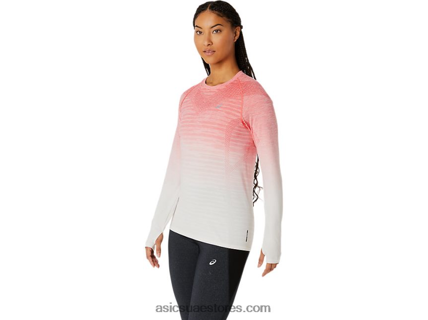 Asics كريم / بابايا المرأة طويلة الأكمام أعلى سلس 2N24DJ2210