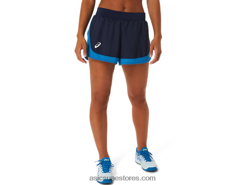 Asics منتصف الليل / أخضر خطر مباراة سيدات قصيرة 2N24DJ2240