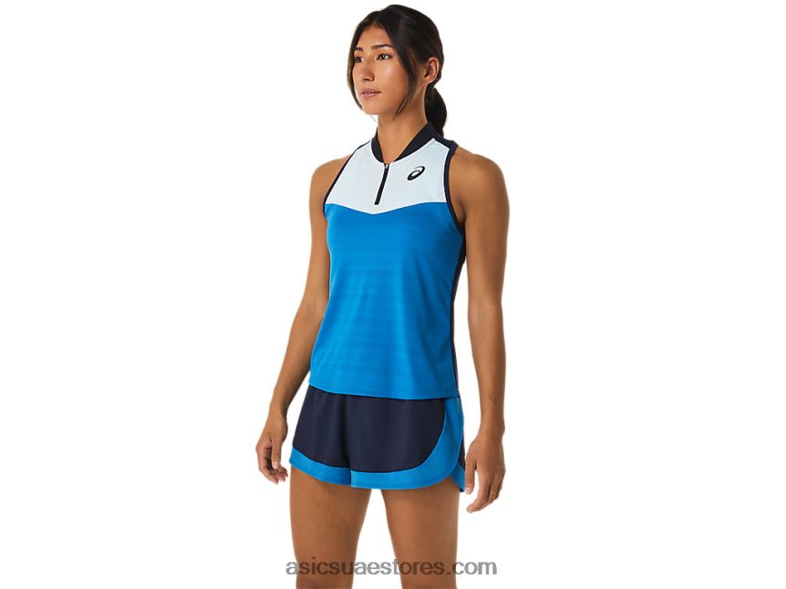 Asics السماء / تولد من جديد الأزرق خزان المباراة النسائي 2N24DJ2251