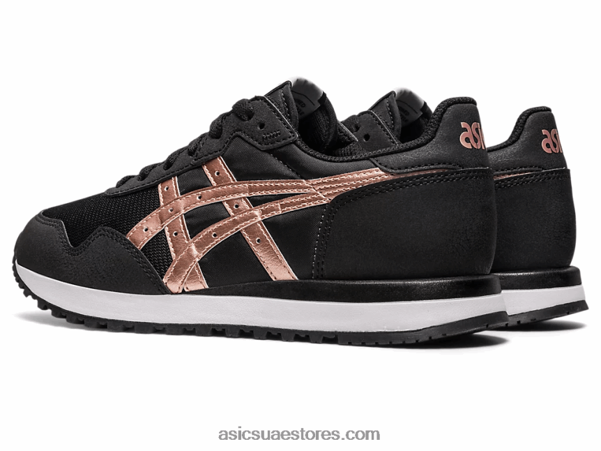 Asics أسود / ذهبي وردي عداء النمر الثاني 2N24DJ2290