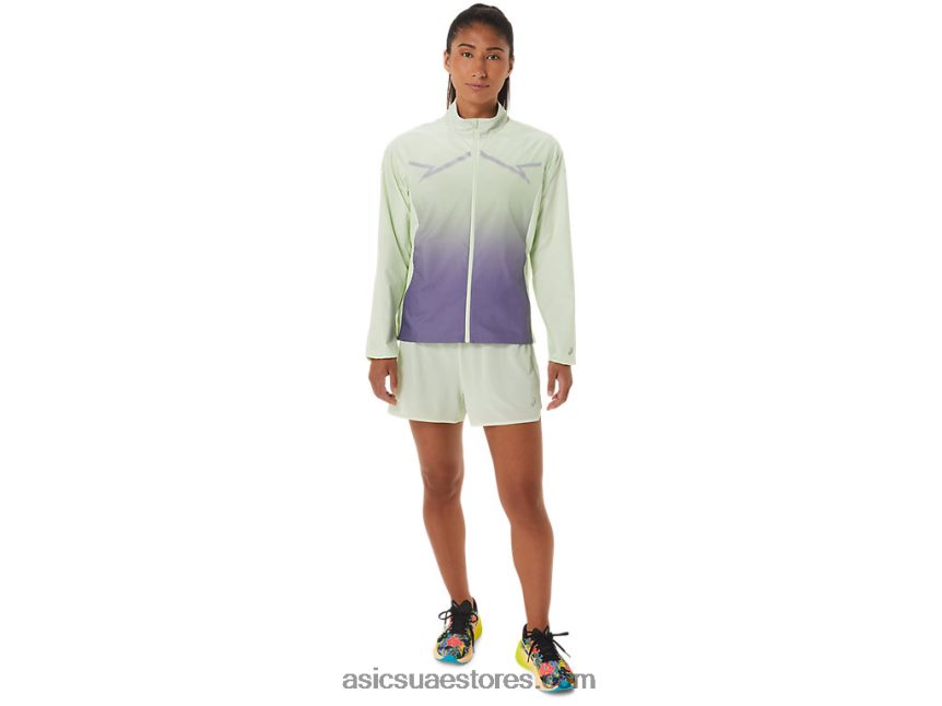Asics همسة خضراء / أرجوانية متربة سترة نسائية خفيفة 2N24DJ2334