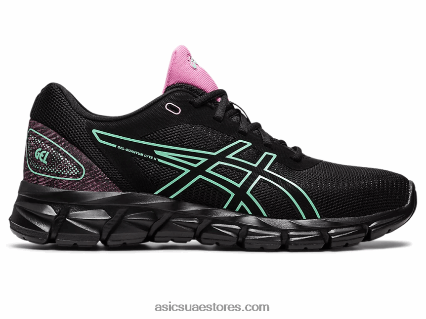 Asics أسود / أخضر جليدي هلام الكم لايت الثاني 2N24DJ2340