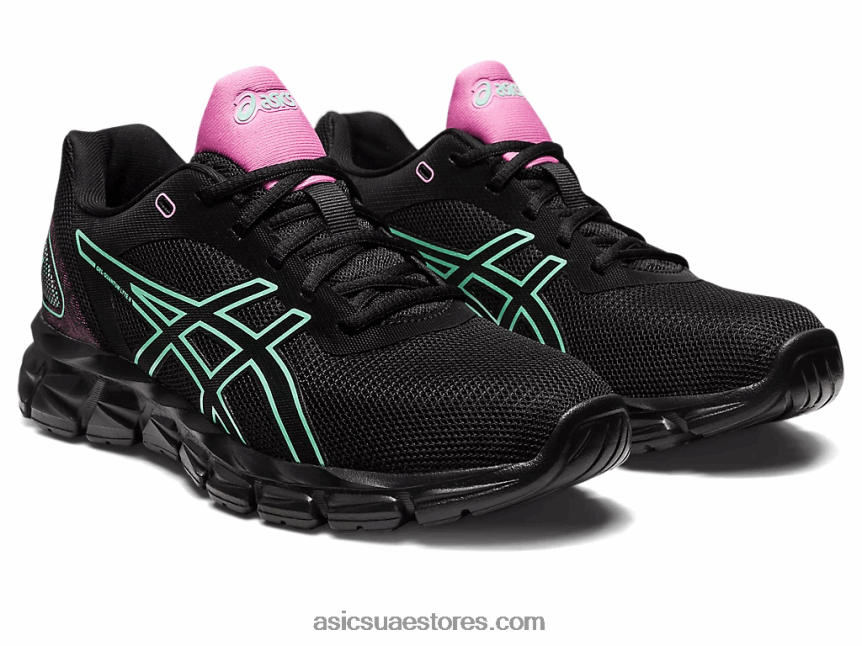 Asics أسود / أخضر جليدي هلام الكم لايت الثاني 2N24DJ2340