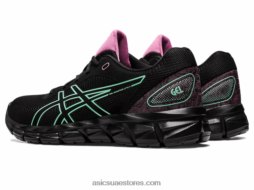 Asics أسود / أخضر جليدي هلام الكم لايت الثاني 2N24DJ2340