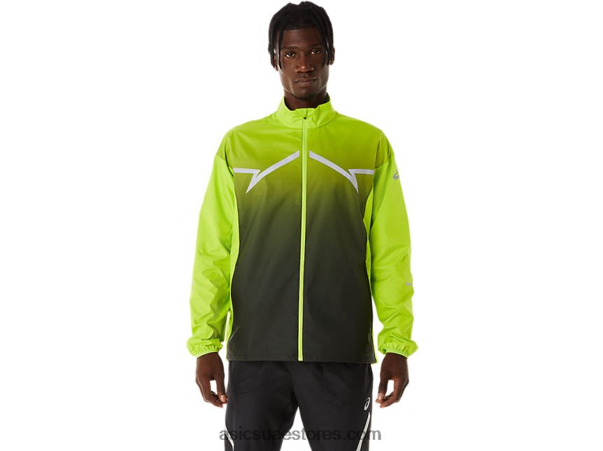 Asics نكهة الجير / أسود الأداء سترة الرجال الخفيفة 2N24DJ238