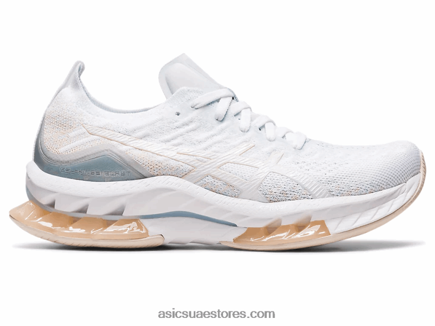 Asics أبيض / بيج معدني انفجار جل كينسي 2N24DJ2439