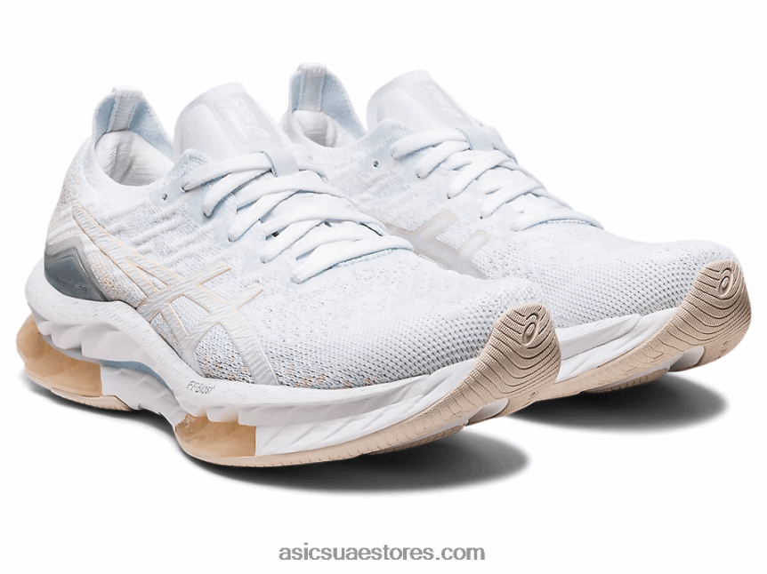 Asics أبيض / بيج معدني انفجار جل كينسي 2N24DJ2439