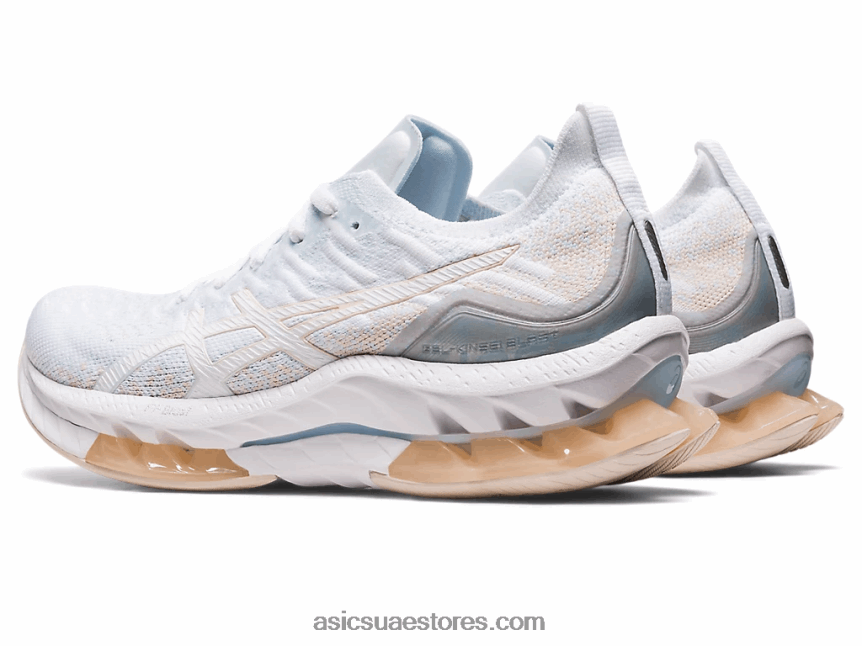 Asics أبيض / بيج معدني انفجار جل كينسي 2N24DJ2439