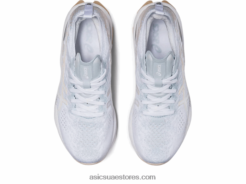 Asics أبيض / بيج معدني انفجار جل كينسي 2N24DJ2439