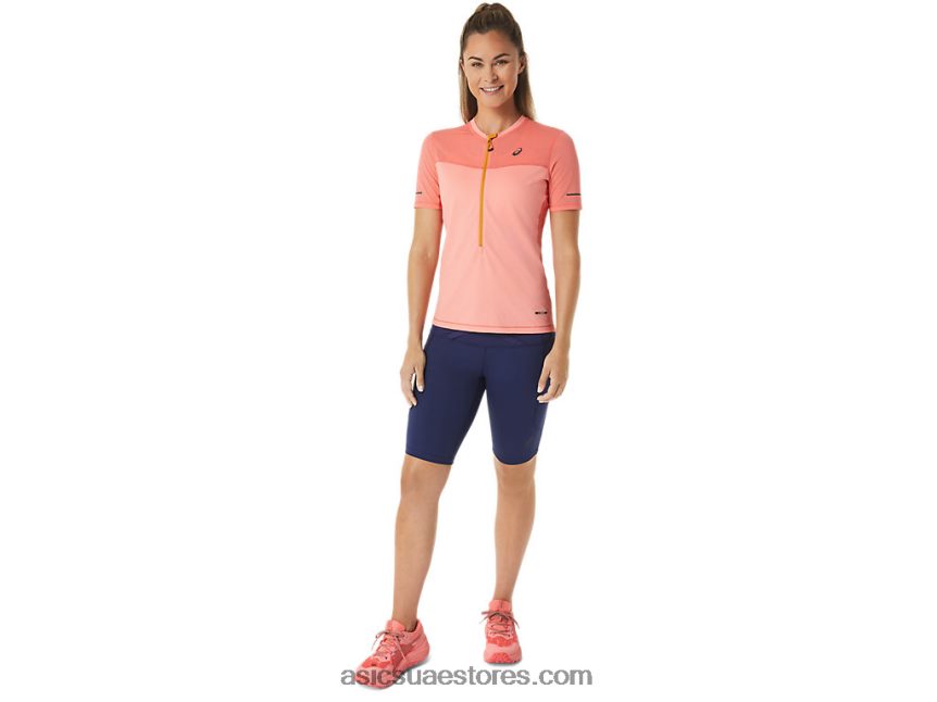 Asics بابايا / جوافة المرأة قصيرة الأكمام أعلى فوجيتريل 2N24DJ2457