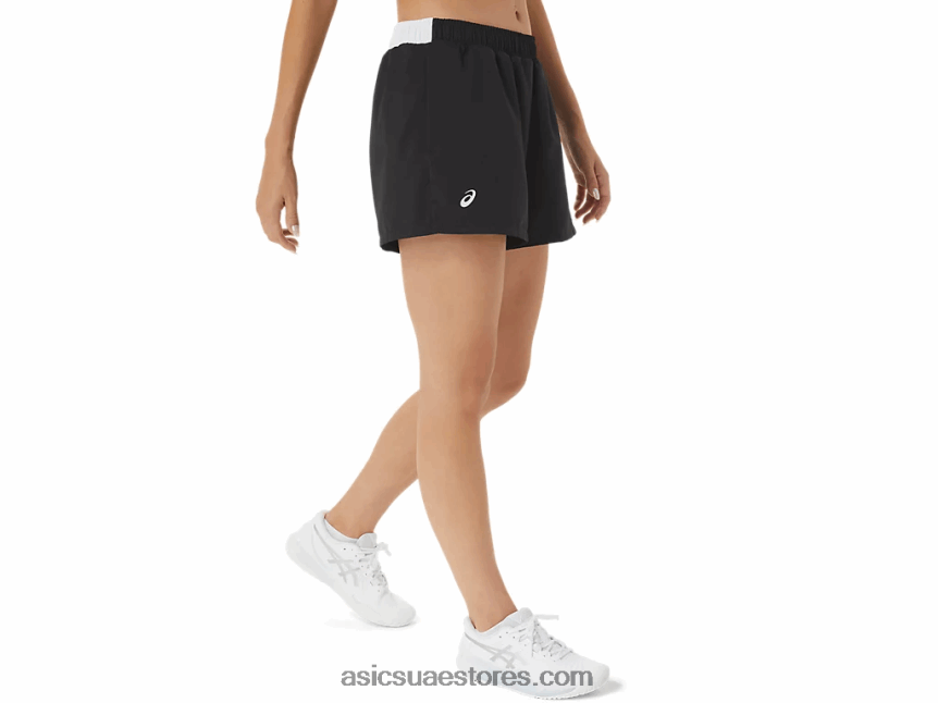 Asics أسود الأداء محكمة المرأة قصيرة 2N24DJ2465