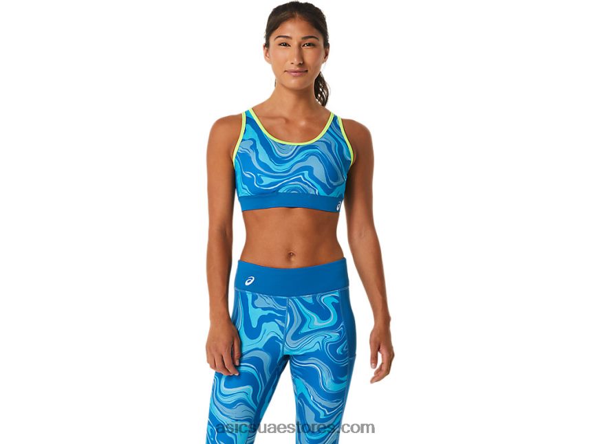 Asics تولد من جديد الأزرق حمالة صدر جرافيك نسائية 2N24DJ2473
