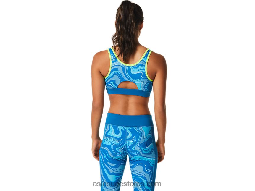 Asics تولد من جديد الأزرق حمالة صدر جرافيك نسائية 2N24DJ2473