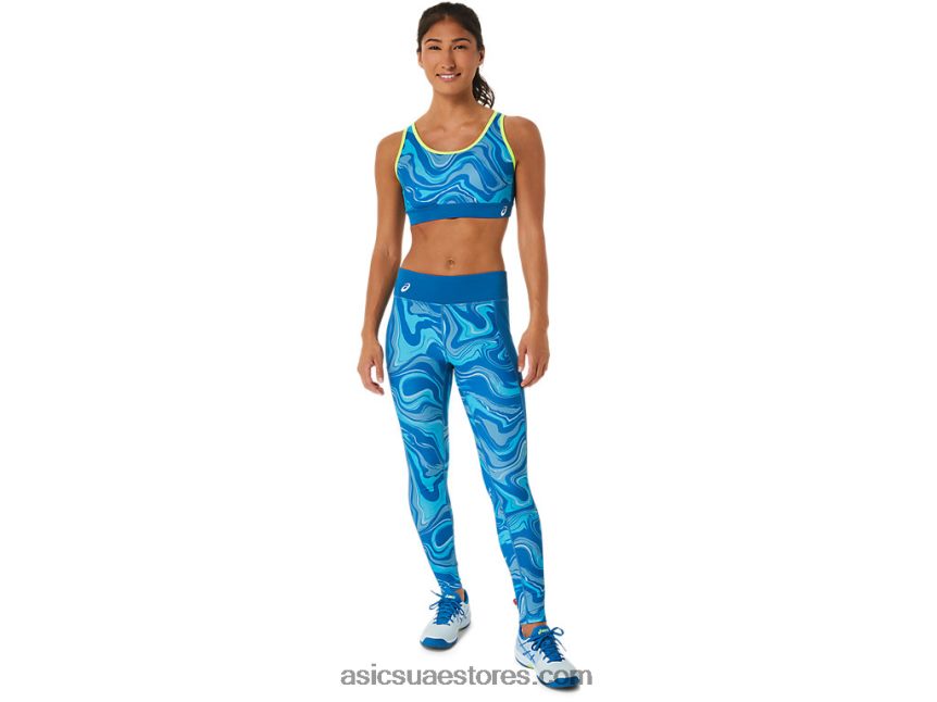 Asics تولد من جديد الأزرق حمالة صدر جرافيك نسائية 2N24DJ2473