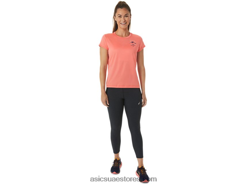 Asics بابايا توب نسائي بأكمام قصيرة مزين بشعار فوجيتريل 2N24DJ2563