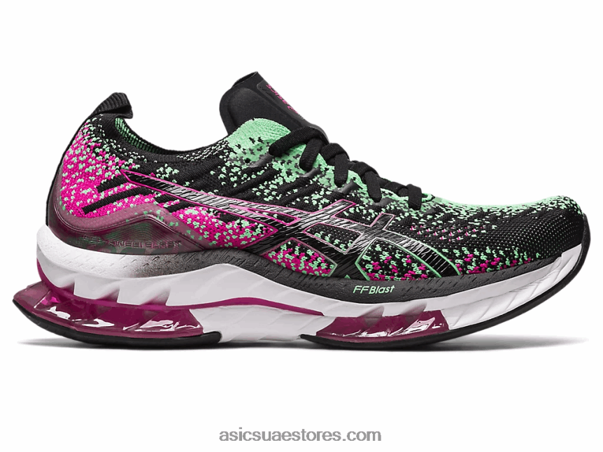 Asics الهذيان الأسود / الوردي انفجار جل كينسي 2N24DJ2581