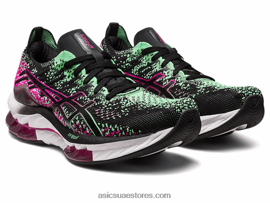 Asics الهذيان الأسود / الوردي انفجار جل كينسي 2N24DJ2581