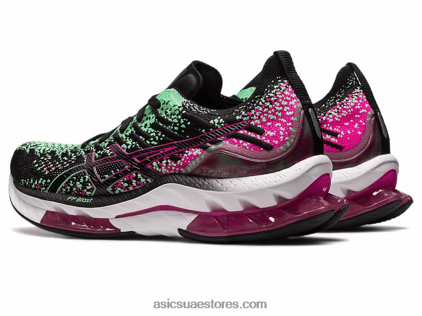 Asics الهذيان الأسود / الوردي انفجار جل كينسي 2N24DJ2581
