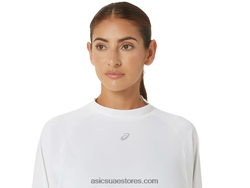 Asics أبيض المرأة السترة القوية الجديدة المعاد توظيفها 2N24DJ2690