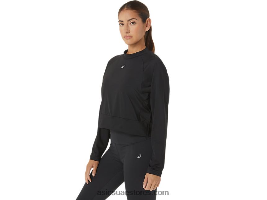 Asics أسود المرأة السترة القوية الجديدة المعاد توظيفها 2N24DJ2693