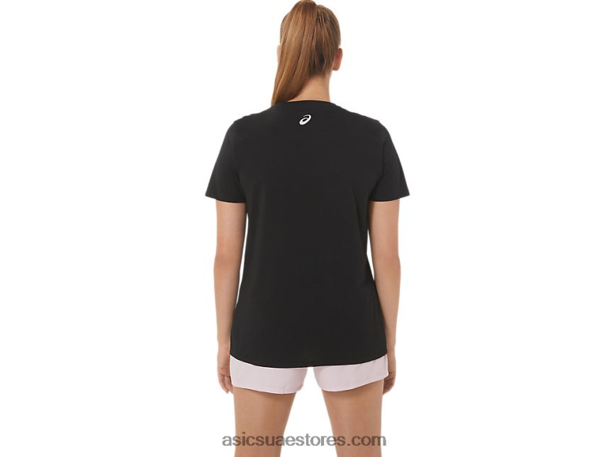 Asics أسود الأداء طاقم شعار الكركديه النسائي 2N24DJ2751