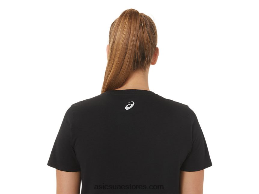 Asics أسود الأداء طاقم شعار الكركديه النسائي 2N24DJ2751