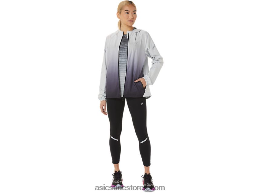 Asics الرمادي الجليدي / أسود الأداء سترة نسائية خفيفة 2N24DJ2785