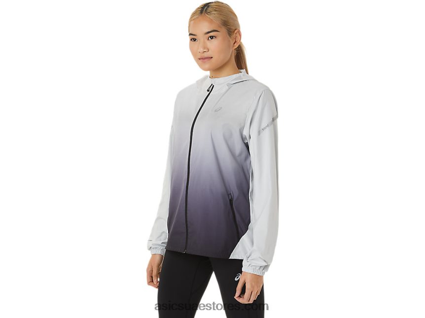 Asics الرمادي الجليدي / أسود الأداء سترة نسائية خفيفة 2N24DJ2785