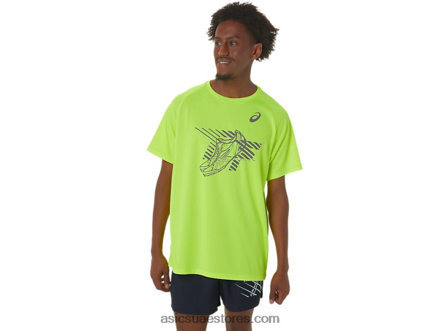 Asics السلامة الصفراء أحذية رجالية جرافيك بأكمام قصيرة 2N24DJ279