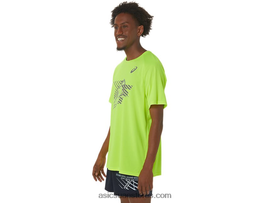 Asics السلامة الصفراء أحذية رجالية جرافيك بأكمام قصيرة 2N24DJ279