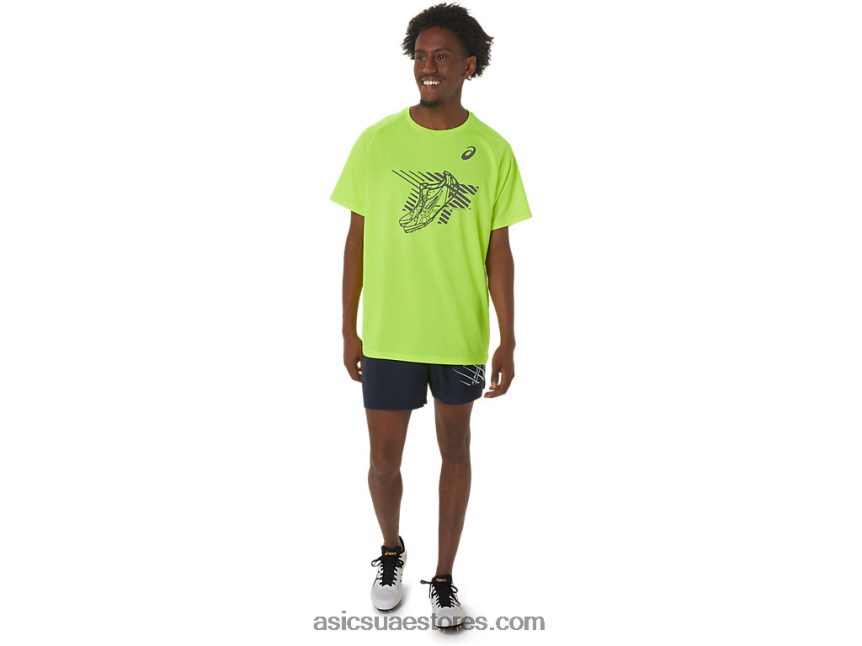 Asics السلامة الصفراء أحذية رجالية جرافيك بأكمام قصيرة 2N24DJ279