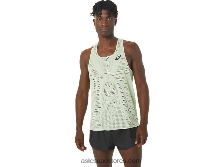 Asics همسة الخضراء قميص جاكار أكتيبريز للرجال 2N24DJ280