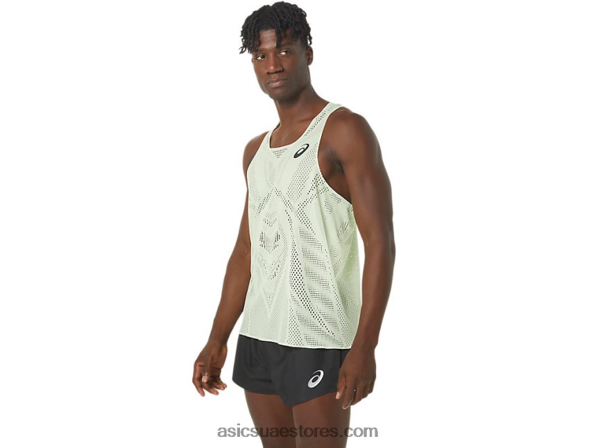 Asics همسة الخضراء قميص جاكار أكتيبريز للرجال 2N24DJ280