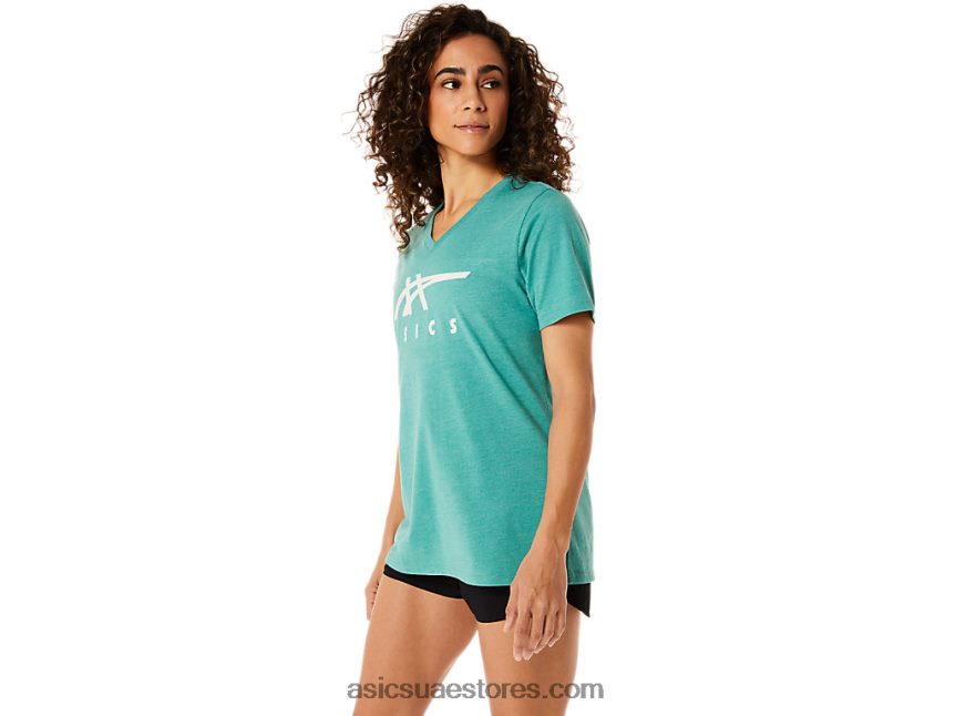 Asics هيذر حكيم مخطط للمرأة الخامس الرقبة 2N24DJ2831
