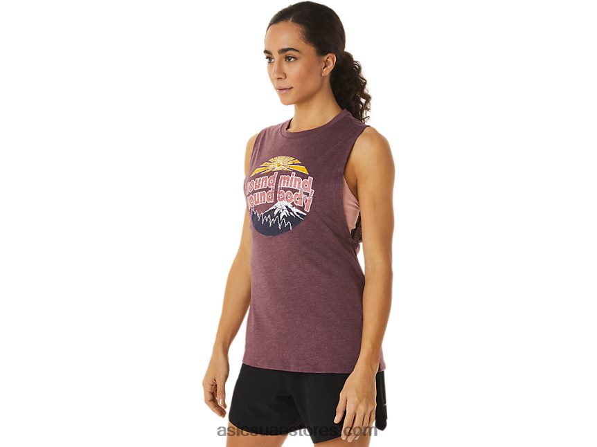 Asics هيذر المريخ العميق خزان العضلات الجبلية للمرأة 2N24DJ2832