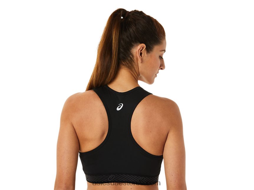 Asics أسود الأداء حمالة صدر مبطنة للدائرة الثانية للنساء 2N24DJ2875