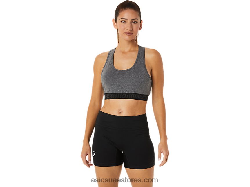 Asics هيذر رمادي غامق / أسود حمالة صدر مبطنة للدائرة الثانية للنساء 2N24DJ2885