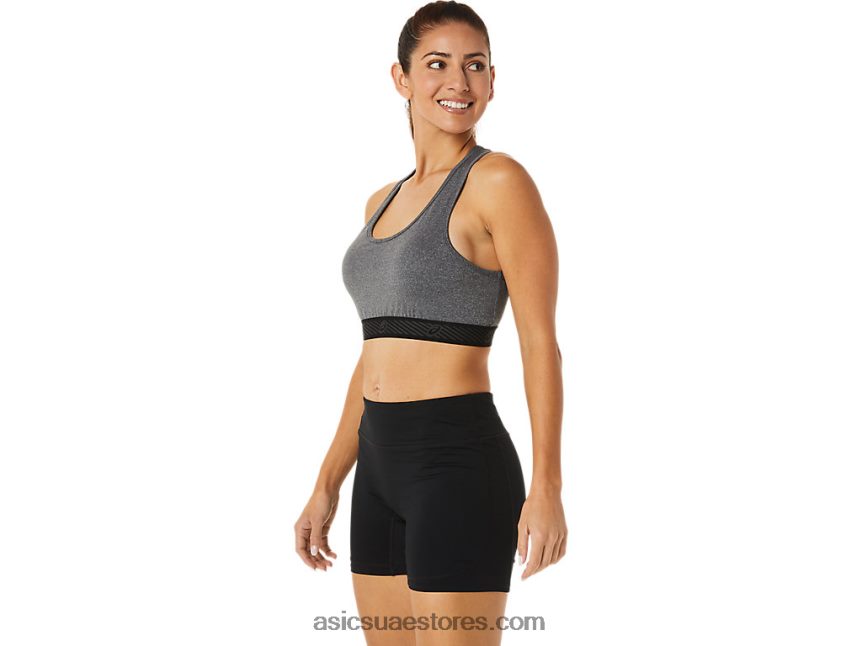 Asics هيذر رمادي غامق / أسود حمالة صدر مبطنة للدائرة الثانية للنساء 2N24DJ2885