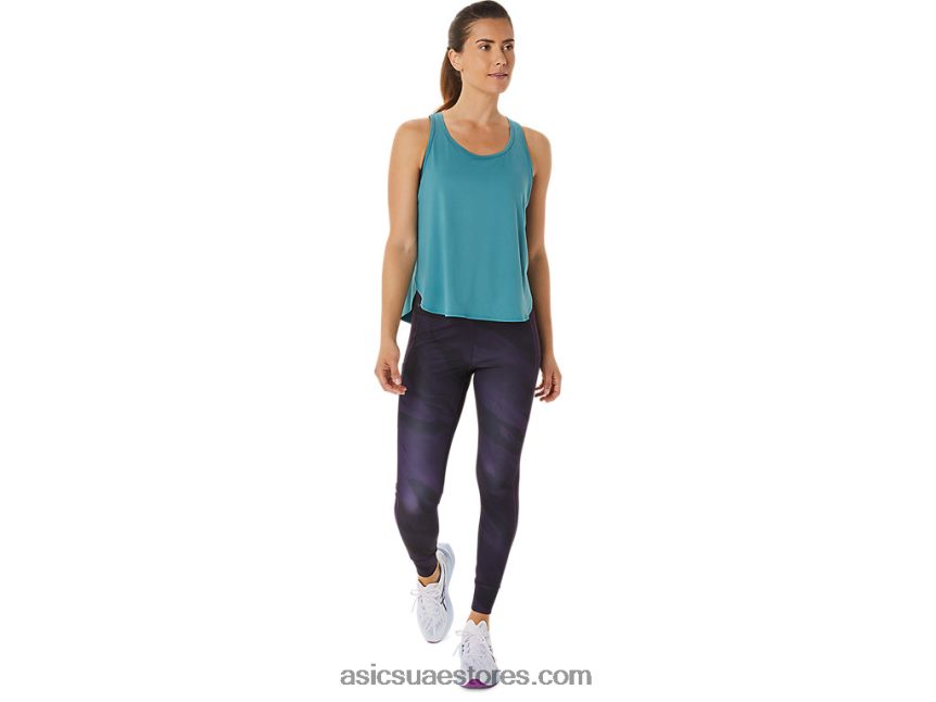 Asics الصنوبر الضبابي المرأة بلا أكمام الأعلى شق الجانب 2N24DJ2938
